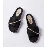 Gemre Black flip-flops with gold embellishment Plainfield | Shoptok.si