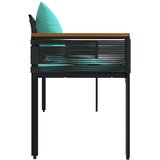  Vanjska klupa Crna i Tirkizna 117 x 54 x 74.5 cm poliratan | shoptok.hr