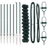 vidaXL Ograda od lančane iste sa 7 šiljastih postova 1.4x10 m cinkovani čelik | shoptok.hr