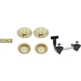 Blanco pribor satin gold infino set 2x3,5" za dve koriti (skodelice, infino okrasne rozete, c-overflow prelivni set), brez dodatne komp. | Shoptok.si