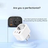  Zidni punjač HAVIT UC142 30W 3A 1 x USB-A - 2 x USB-C - 1 x Schuko crni | Eponuda.ba