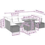  Vrtni kauč set Set od 8 Smeđa Siva Ratan Poliester Čelik | shoptok.hr
