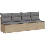 Maison Chic Vrtni kavč - Zunanji kavč z blazinami 4-sedežni bež poli ratan, (22043923) | Shoptok.si