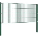  Ogradni panel sa stupovima od željeza 1212 x 80 cm zelene boje | Eponuda.com