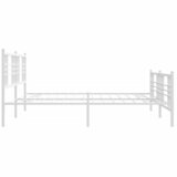 Metalni okvir kreveta uzglavlje i podnožje bijeli 183x213 cm | shoptok.hr