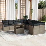 vidaXL 11-dijelni set vrtnih sofa poliratan s jastucima svijetlosivi | shoptok.hr