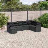 vidaXL 8-dijelni set vrtnih sofa od poliratana s jastucima crni | shoptok.hr