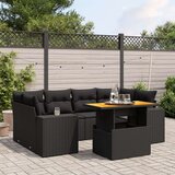 vidaXL 7-dijelni set vrtnih sofa od poliratana s jastucima crni | shoptok.hr