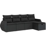 Maison Chic Seti vrtnega pohištva - Vrtna garnitura - Vrtni pohištvo set 5-delna z blazinami črn poli ratan, (21818415) | Shoptok.si