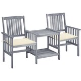 Maison Chic Vrtni stoli - Stol za vrt s čajno mizico in blazinami trden akacijev les JS1893, (21877008) | Shoptok.si