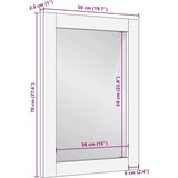 vidaXL Ogledalo Svetlo rjava 57 x 70 x 3 cm trden mangov les | Shoptok.si