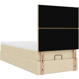 vidaXL Otomanski posteljni okvir z vzmetnico krem 80x200 cm blago, (21610390) | Shoptok.si