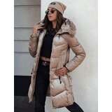 DStreet Kurtka damska ULTRAWAY pikowana z kapturem kamelowa | shoptok.hr