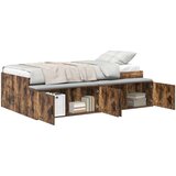  okvir za posteljo z omarico Prekajen hrast 100x200 cm, (22103213) | Shoptok.si