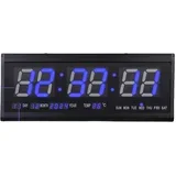 LED digitalna stenska ura, prikaz datuma in temperature, veliki modri številke, modra, (5000215952)