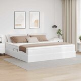 Krevet s madracem i skladištem Bijelo 200 x 200 cm Lažna koža | Eponuda.com