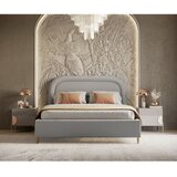 Maison de Rêve Svijetlo sivi tapecirani bračni krevet s prostorom za odlaganje s podnicom 140x200 cm Mija – | shoptok.hr