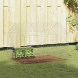 vidaXL Kletka za zajce srebrna 400 x 78 x 78 cm Cinkana jeklena | Shoptok.si