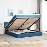 vidaXL Otomanski krevet s madracem tamnoplavi 160x200 cm baršunasti | shoptok.hr