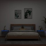 vidaXL Stenska nočna omarica z LED lučkami 2 kosa črna Cene
