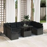  Set od 10 dijelova vrtnih kauča s jastučićima crni poli ratan | shoptok.hr