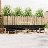  Set vanjskih sofa 9 kom. Bijela i crna Čvrsto drvo akacije | shoptok.hr