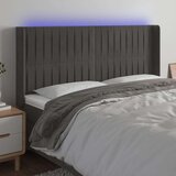  Uzglavlje tamnosivo 203 x 16 x 118/128 cm baršunasto Cijene