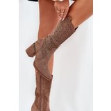 S. BARSKI Perforated Cowboy Boots To Mid Calf S.Barski | Shoptok.si