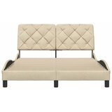  Okvir kreveta bez madraca krem 120 x 200 cm od tkanine Slike