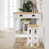 3-dijelni barski set bijeli od masivne borovine | shoptok.hr