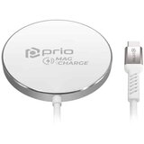 Prio 15W brezžični polnilnik MagSafe (USB C) srebrn | Shoptok.si