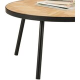 Zandiara klubska miza parker, naravna, črna, Ø ca. 80 cm | Shoptok.si