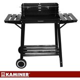 Kaminer vrtni roštilj na ugljen s ražnjem (rotisserie), poklopcem i policama 93x41x86 cm | Shoptok.si