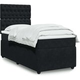 vidaXL Box spring postelja z vzmetnico črna 90x200 cm žamet | Shoptok.si