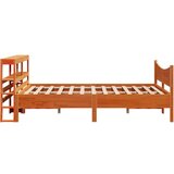  Okvir kreveta s uzglavljem voštano smeđi 120x190 cm od borovine | shoptok.hr