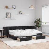 vidaXL Dnevni krevet na razvlačenje s ladicama crni 80 x 200 cm baršun Cijene