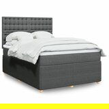 vidaXL Box spring postelja z vzmetnico temno siva 160x200 cm blago | Shoptok.si