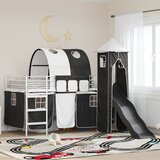  Okvir Krevet za Dječji Loft Bijela i crna 107 x 200 cm Metal | Eponuda.com