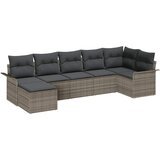  Sjedeća garnitura za vrt 7 kom. Siva poliratan 297,5 x 132,5 x 69 cm | Shoptok.si