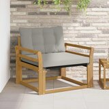  Set vanjskih sofa Čvrsto drvo akacije i Textilene Bijela - Bijela i svijetlosiva Zakrivljeni | shoptok.hr