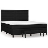 vidaXL Box spring postelja z vzmetnico črna 160x200 cm blago | Shoptok.si