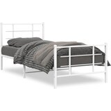 Furnova Kovinski posteljni okvir z vzglavjem in vznožjem bel 90x190 cm, (21941547) | Shoptok.si