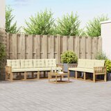  Set vanjskih sofa 8 kom. Bijela i krem Smeđa 59 x 59 x 37 cm | shoptok.hr