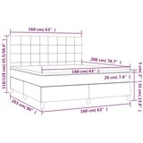  Krevet s oprugama i madracem crni 160x200 cm od tkanine | shoptok.hr