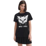 Cropp ženska majica kratkih rukava s printom - Crna 2328W-99X Cijene