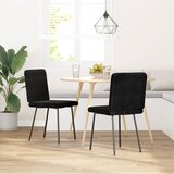  Blagovaonske stolice 2 kom crne baršunaste | shoptok.hr