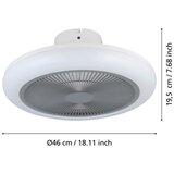 Eglo 35138 - LED prigušiva plafonski ventilator KOSTRENA LED/25,5W/230V siva +daljinski upravljač | Eponuda.com