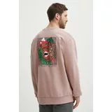 Picture Bombažen pulover Paipo moški, roza barva, MSW440