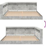  Krevetna polica s policom 2 pcs Beton siva 180 x 200 cm Beton | shoptok.hr