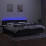  box spring s madracem LED crni 200x200 cm od tkanine | shoptok.hr